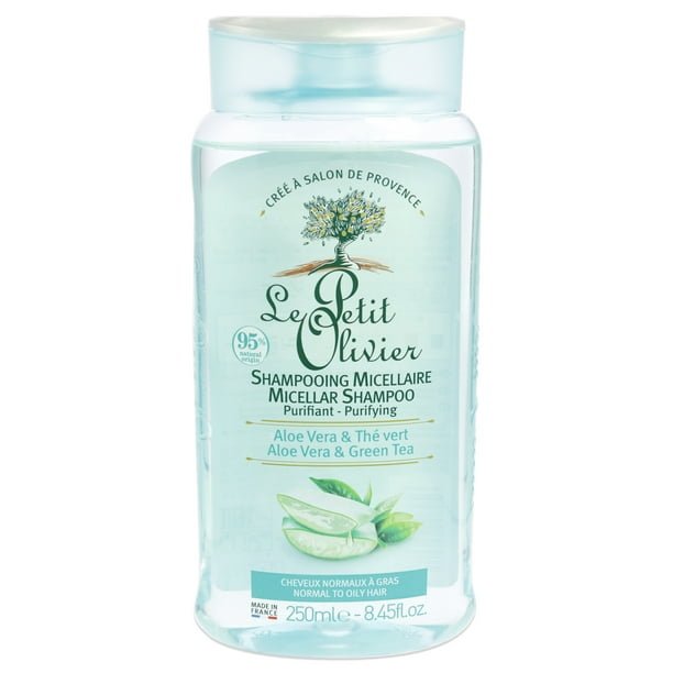 Shampooing Micellaire - Aloe Vera et Thé Vert par Le Petit Olivier pour Femmes - 8.45 oz Shampooing