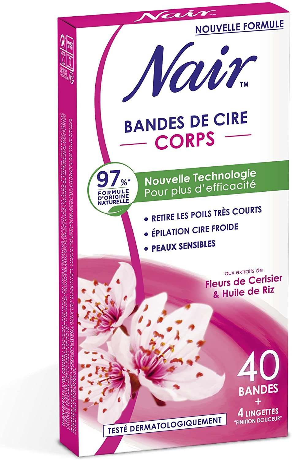 Bandes de Cire Corps - Fleurs de Cerisier & Huile de riz