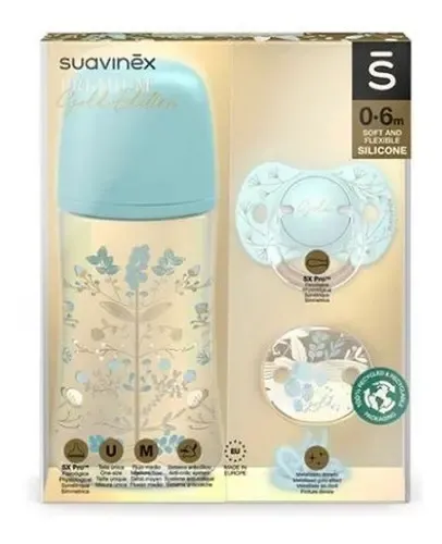 Suavinex set biberon 0-6mois BLEU GOLD