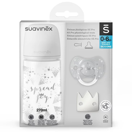 Suavinex set biberon (270ml) , tetine et attache tetine